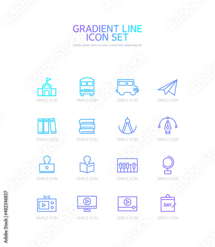 Wallpaper Mural Gradient Simple Line Vector Icon. 
 Torontodigital.ca