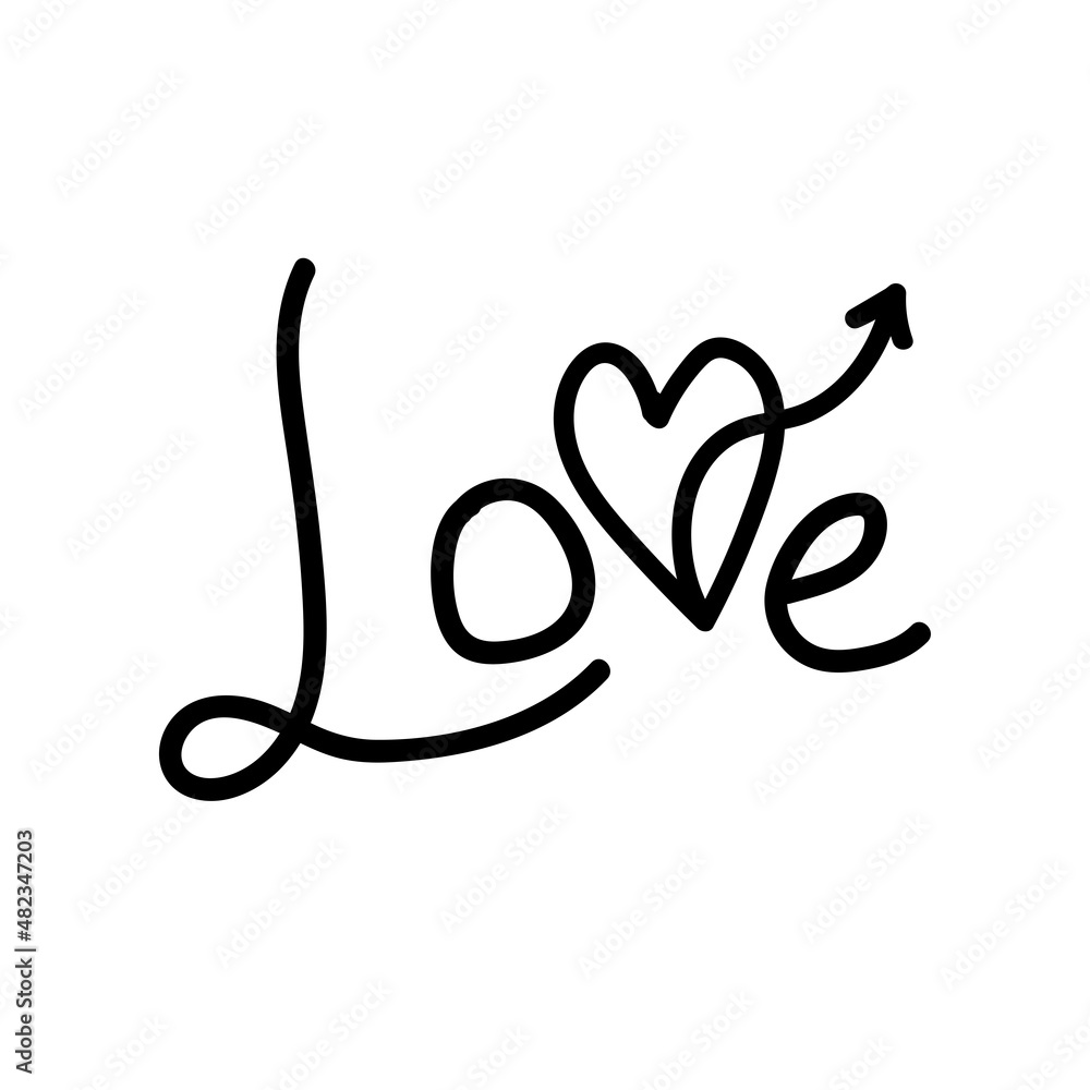 Linear doodle arrow with heart and Lettering handwriting Love. Pointer love, trajectory, like. Vector design element for social media, valentines day and romantic designs. Linear doodle arrow with heart and Lettering handwriting Love. Pointer love, trajectory, like. Vector design element for social media, valentines day and romantic designs.