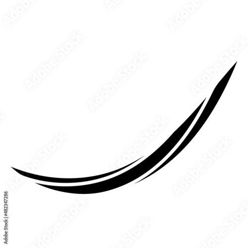 Curved calligraphic stripe, calligraphy travel logo ribbon, gracefully curved line
