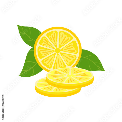 Lemon yellow vector. Lemon is an acidic fruit with a lot of vitamin C in it.