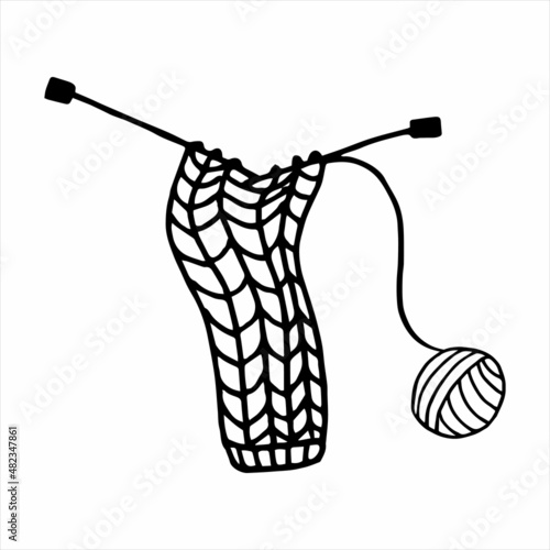 knitting in doodle style