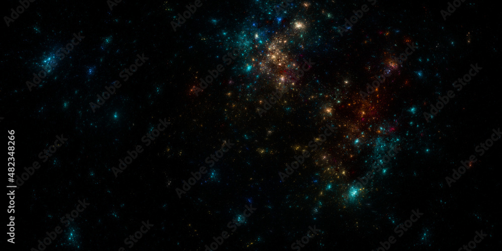Banner Star field background . Starry outer space background texture . Colorful Starry Night Sky Outer Space background. 3D illustration
