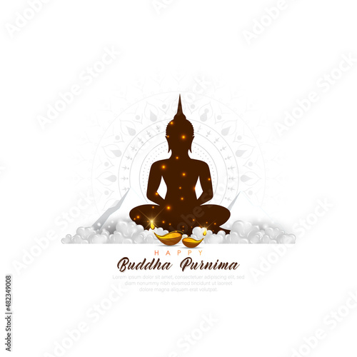 Happy Buddha Purnima Vesak,Buddhist festival- Vector
