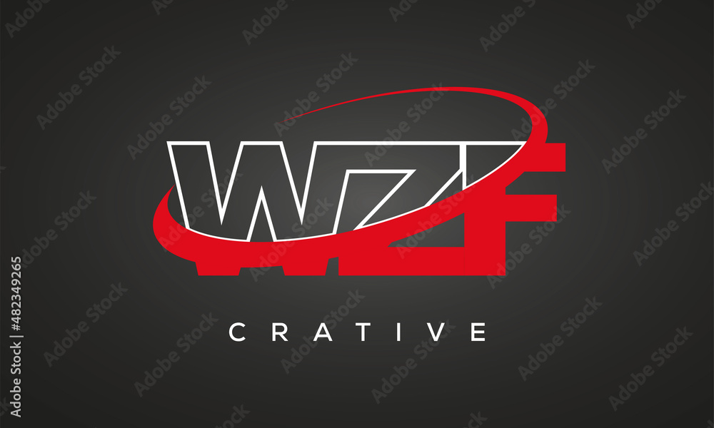 WZF letters creative technology logo design WZF letters creative technology logo design