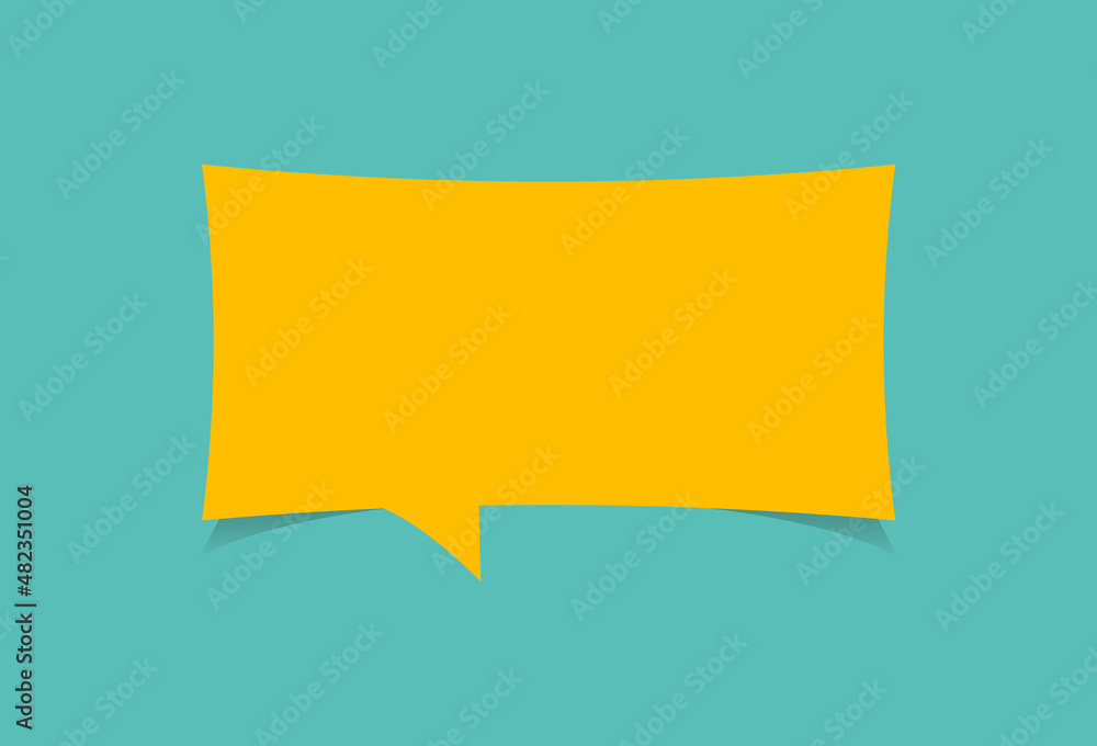 Blank yellow speech bubble icon on green background. vector illustration Blank yellow speech bubble icon on green background. vector illustration