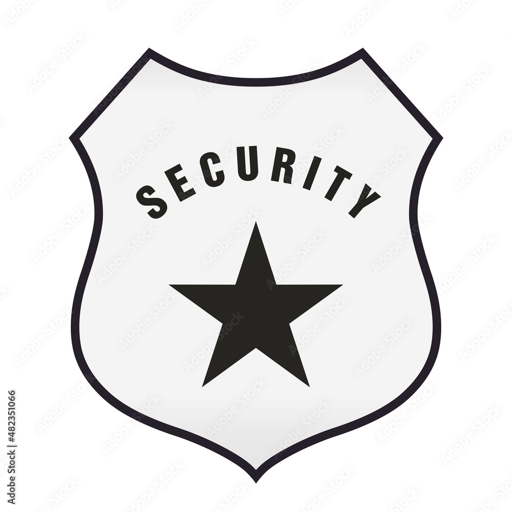Security badge shield, isolated on white background Security badge shield, isolated on white background