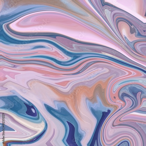 Marble abstract acrylic background. Pink and Blue color marbling artwork texture. Marbled ripple pattern.