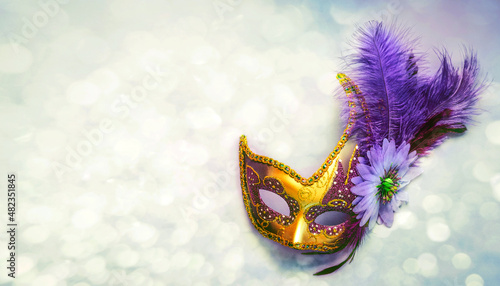 Venetian carnival mask with copy space. Carnival celebration concept
