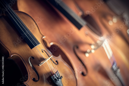 Violin and cello classical music background photo