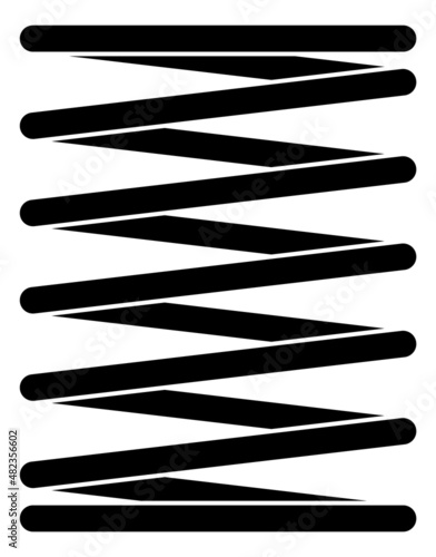 Spiral steel spring. Flexible metal wire helix