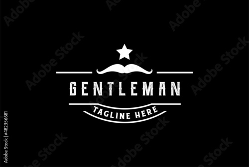 Classic Vintage Retro Label Badge for Gentleman Cloth Apparel Logo Design Vector