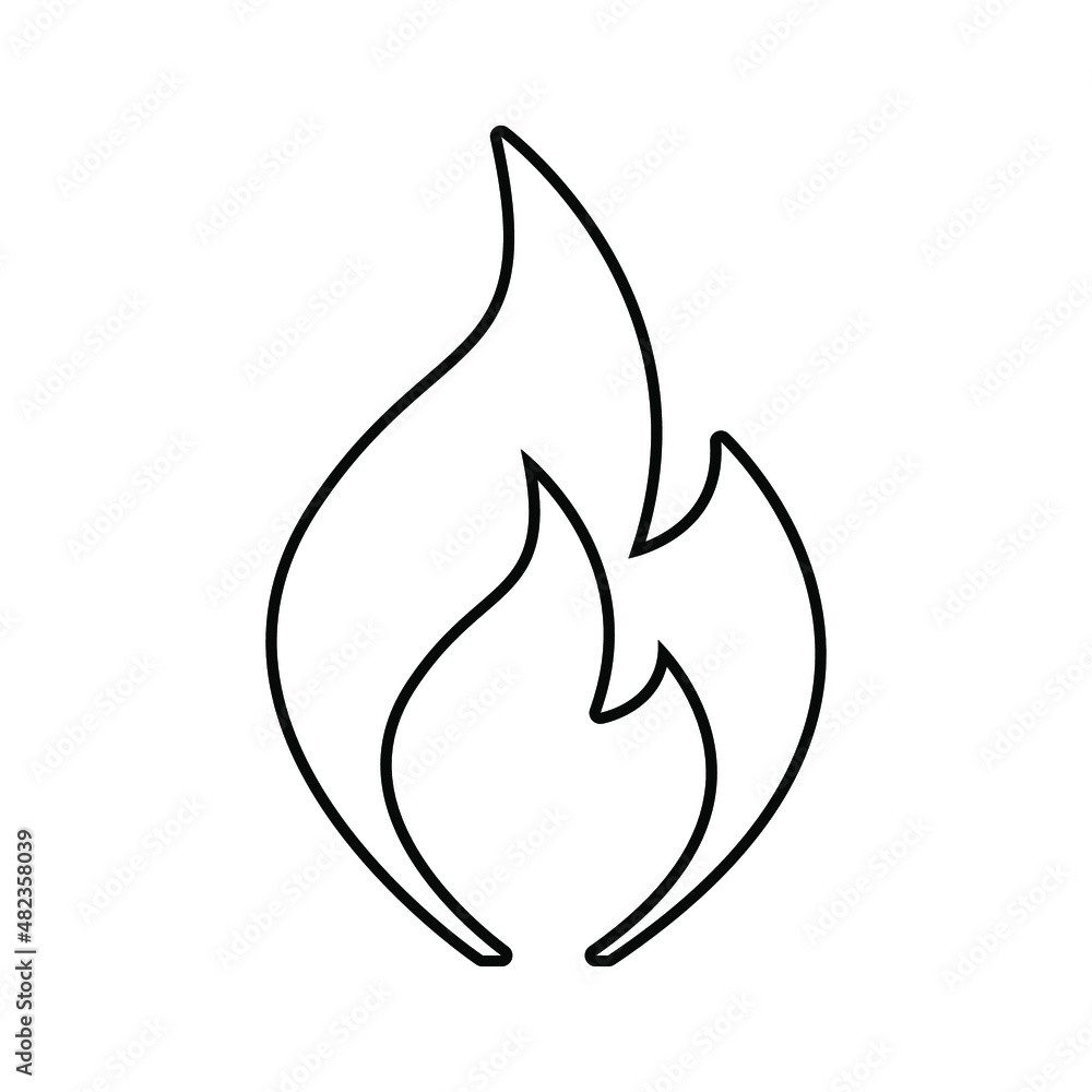 Fire sign line icon. Flame icons. Black fire icon. fire is burning. isolated on a white background. Vector illustration. Fire sign line icon. Flame icons. Black fire icon. fire is burning. isolated on a white background. Vector illustration.