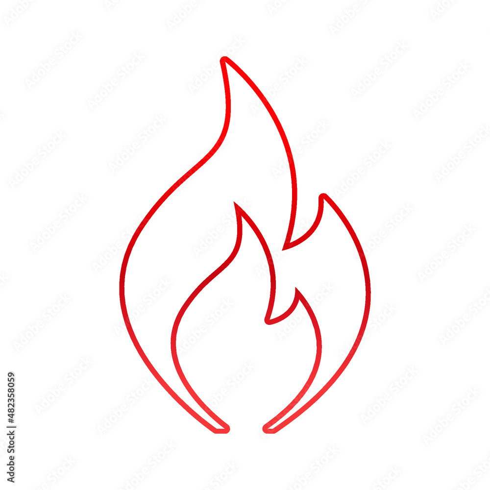 Fire sign line icon. Flame icons. Red fire icon. fire is burning. isolated on a white background. Vector illustration. Fire sign line icon. Flame icons. Red fire icon. fire is burning. isolated on a white background. Vector illustration.