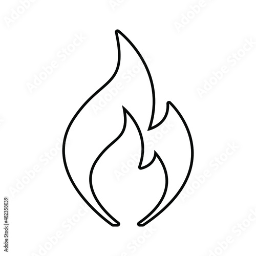 Fire sign line icon. Flame icons. Black fire icon. fire is burning. isolated on a white background. Vector illustration.