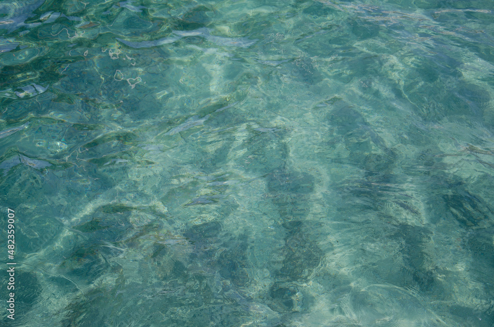 Aerial view of aquamarine sea surface. Rough sea texture. Top view natural background of rippled sea-green sea water. Marine theme with copy space. Aerial view of aquamarine sea surface. Rough sea texture. Top view natural background of rippled sea-green sea water. Marine theme with copy space.