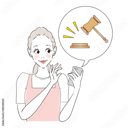 ネットオークションを使う女性