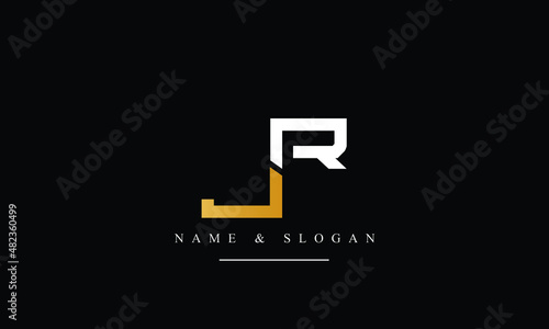RJ, JR, R, J abstract letters logo monogram