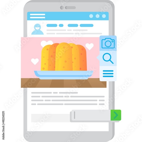 Recipe book mobile app vector icon isolated