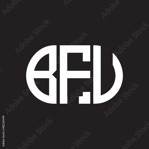 BFU letter logo design on black background. BFU photo