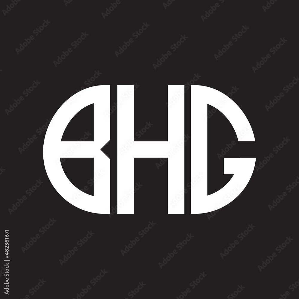 Fototapeta premium BHG letter logo design on black background. BHG