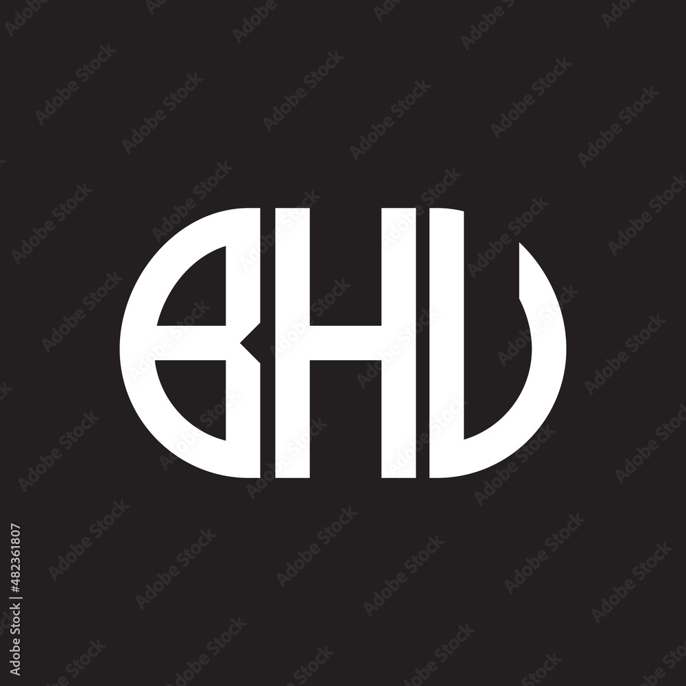 BHU letter logo design on black background. BHU BHU letter logo design on black background. BHU