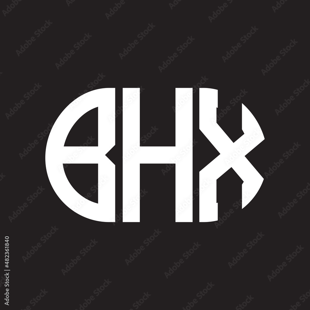 Fototapeta premium BHX letter logo design on black background. BHX