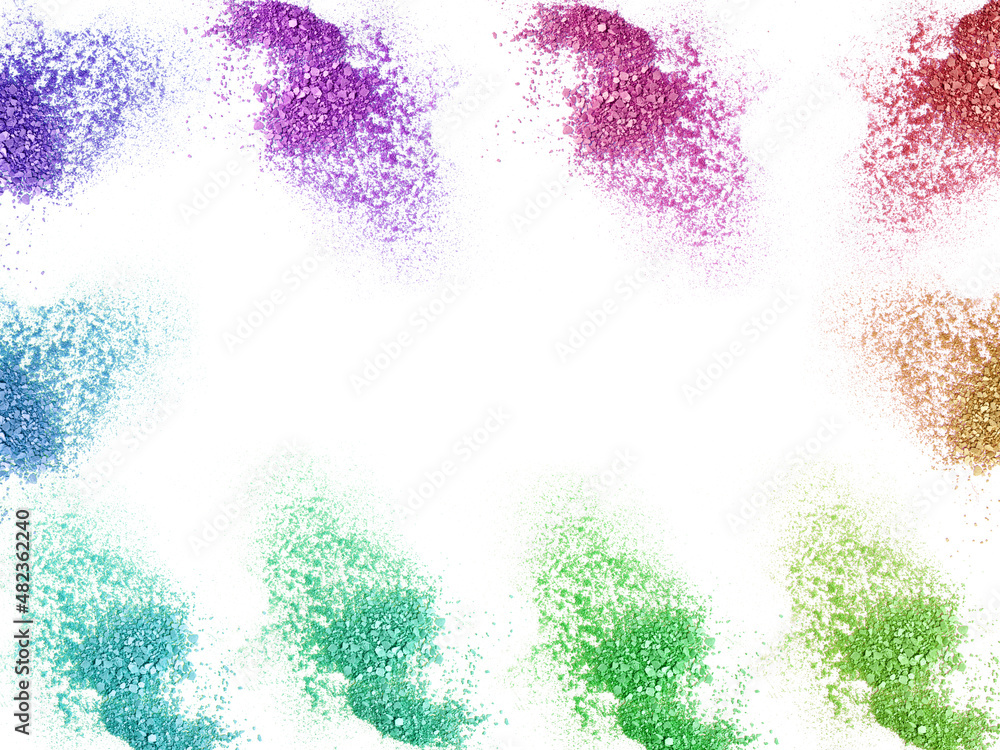 Cracked make-up sample. Isolated on white background. Cracked make-up sample. Isolated on white background.