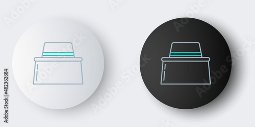 Line Beekeeper with protect hat icon isolated on grey background. Special protective uniform. Colorful outline concept. Vector