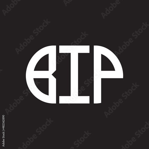 BIP letter logo design on black background. BIP