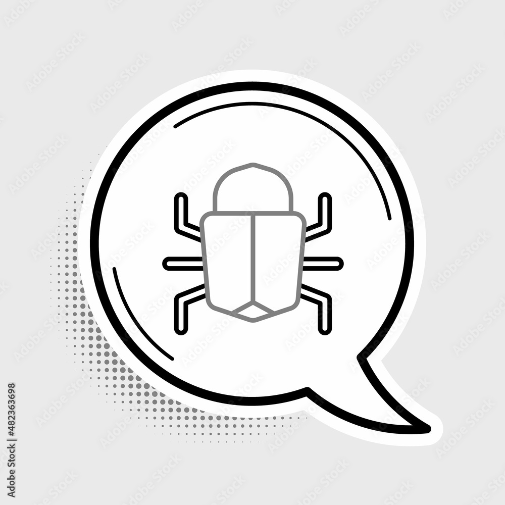 Line System bug concept icon isolated on grey background. Code bug concept. Bug in the system. Bug searching. Colorful outline concept. Vector Line System bug concept icon isolated on grey background. Code bug concept. Bug in the system. Bug searching. Colorful outline concept. Vector