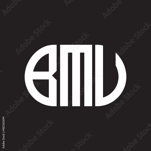 BMV letter logo design on black background. BMV photo