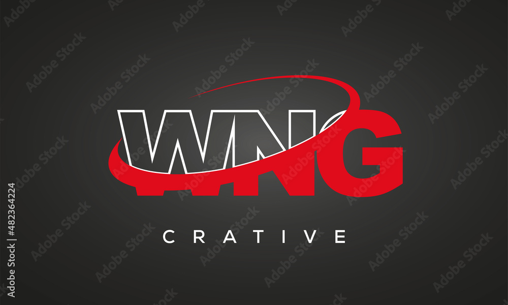 WNG letters creative technology logo design