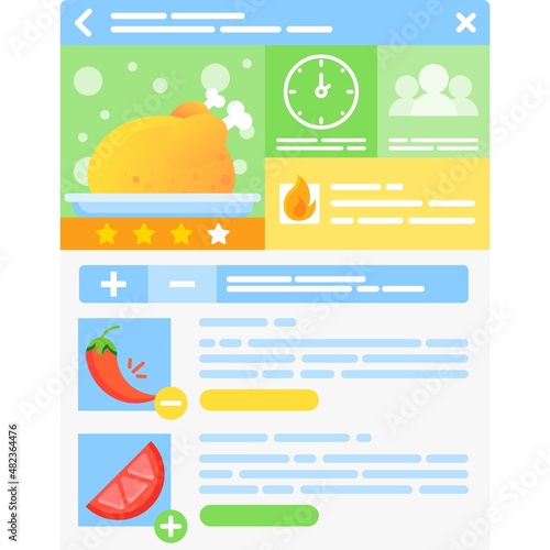 Cooking icon edit recipe mobile app vector