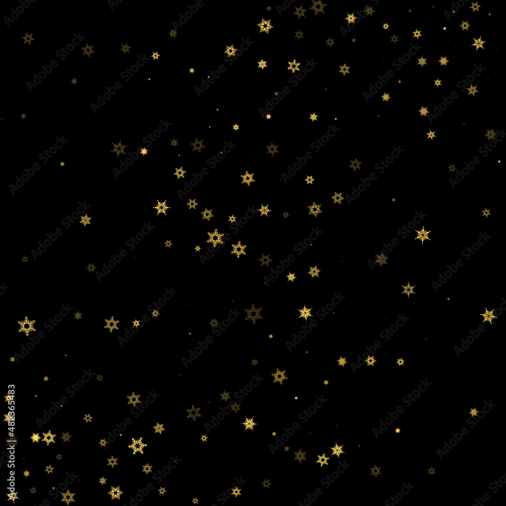 Falling Snow flakes golden pattern Holiday Vector Falling Snow flakes golden pattern Holiday Vector