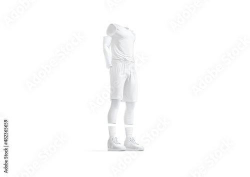 Blank white basketball uniform mock up  side view