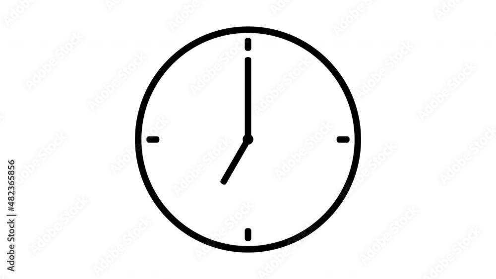 Animation of a clock with time pointers rotating backward. Time travel. Counting 24 Hours. A clock with moving hands. Motion graphics on a white background. Animation of a clock with time pointers rotating backward. Time travel. Counting 24 Hours. A clock with moving hands. Motion graphics on a white background.