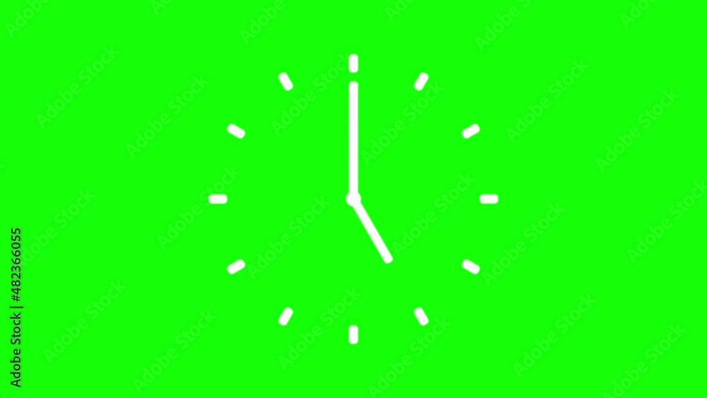 Animation of a clock with rotating time pointers. Watch shows the running time. Counting 24 Hours. Clock with moving arrows. Motion graphics on green screen and chroma key background. Animation of a clock with rotating time pointers. Watch shows the running time. Counting 24 Hours. Clock with moving arrows. Motion graphics on green screen and chroma key background.