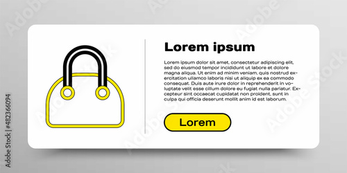 Line Handbag icon isolated on white background. Female handbag sign. Glamour casual baggage symbol. Colorful outline concept. Vector