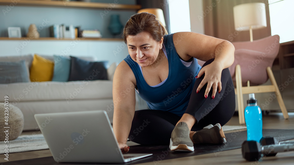 Doing sport exercises at home Doing sport exercises at home