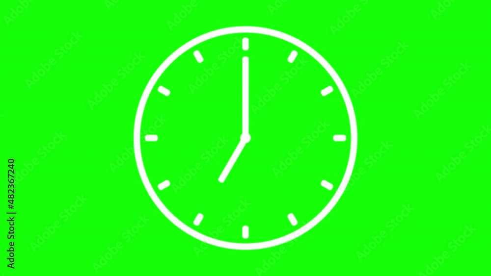 Animation of a clock with time pointers rotating backward. Time travel. Counting 24 Hours. A clock with moving hands. Motion graphics on green screen and chroma key background. Animation of a clock with time pointers rotating backward. Time travel. Counting 24 Hours. A clock with moving hands. Motion graphics on green screen and chroma key background.