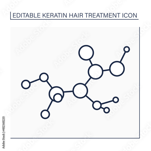 Keratin structure line icon. Fibrous structural protein. Serves important structural and protective functions.Beauty procedure concept. Isolated vector illustration. Editable stroke