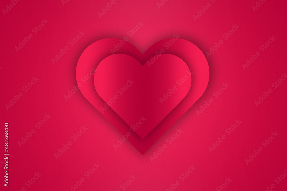 Valentines day red background of hearts.