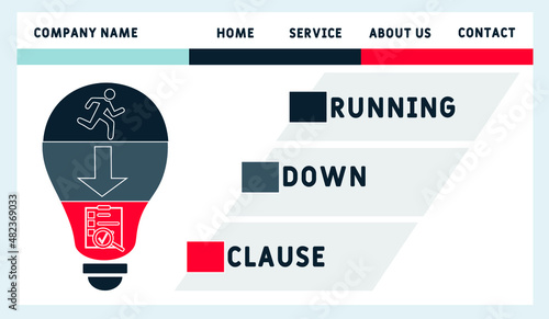 RDC - Running Down Clause acronym. business concept background. vector illustration concept with keywords and icons. lettering illustration with icons for web banner, flyer, landing pag