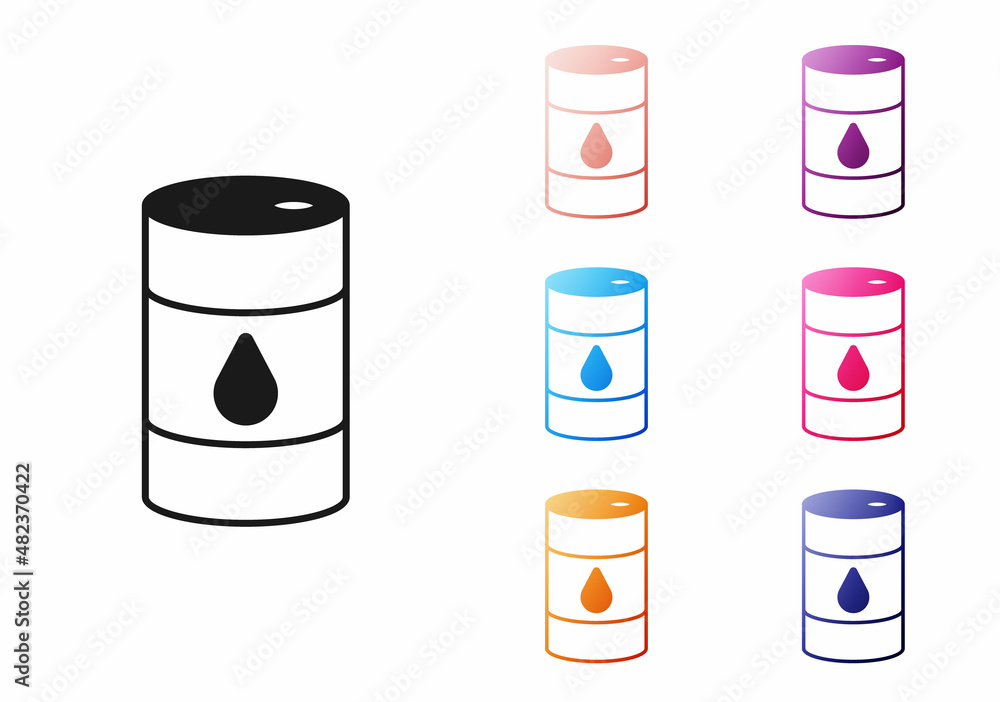 Black Barrel oil icon isolated on white background. Set icons colorful. Vector Black Barrel oil icon isolated on white background. Set icons colorful. Vector