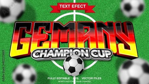3d editable text effect germany football theme premium vector