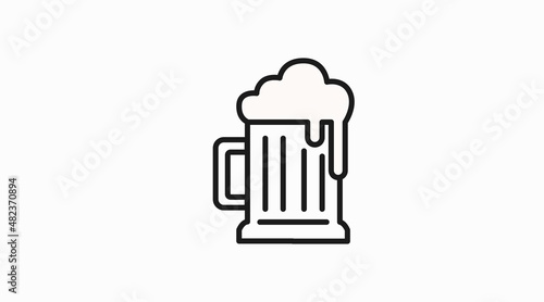 Beer Icon. Vector isolated editable illustration of a beer jar