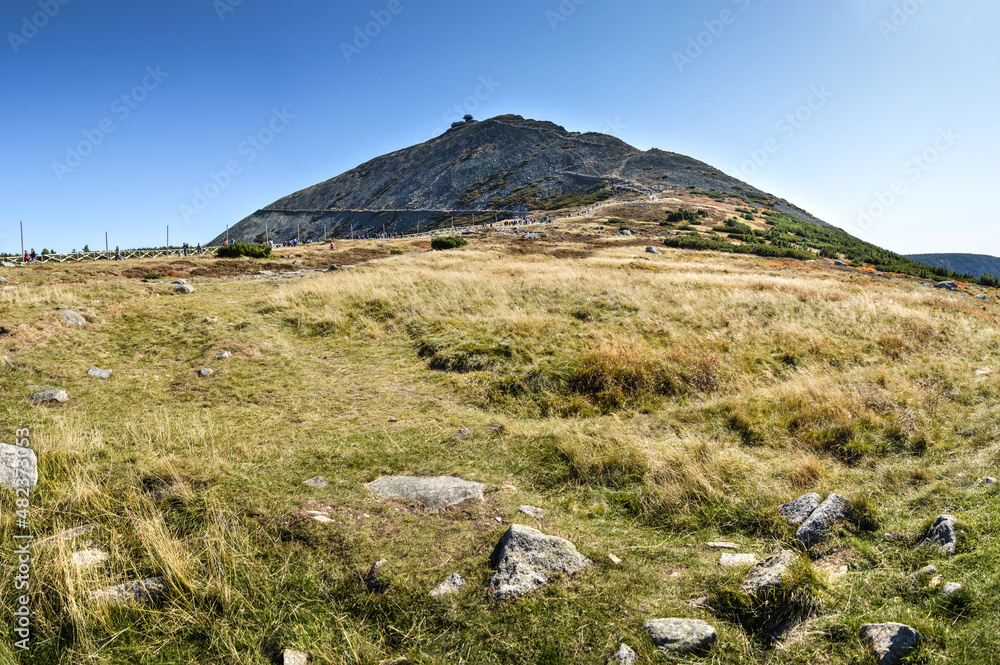 Highest peak of Lower Silesia Sniezka Mountain in Karkonosze/Poland