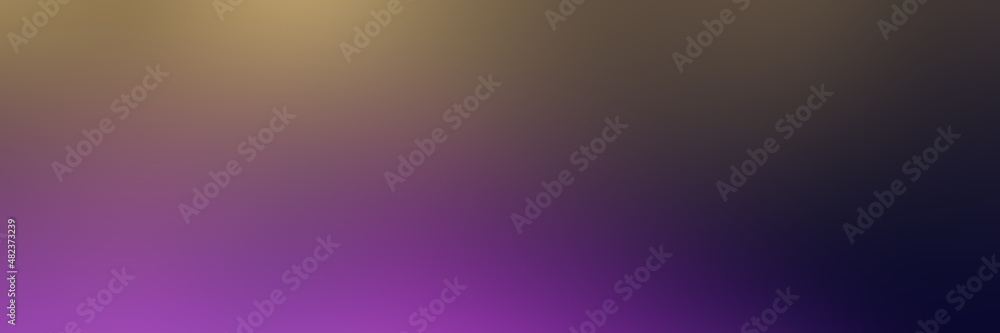 Banner with Smooth golden, black and purple colors gradient background