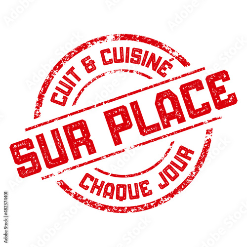 Tampon CuIt sur place - Rouge - Food - Restaurant - Artisan - cuisson sur place - chaque jour -  photo