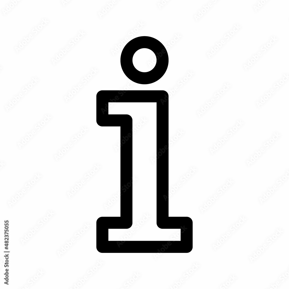 Info point line icon. Information symbol in linear style. Help sign. Hint pictogram. Editable stroke. Vector graphics